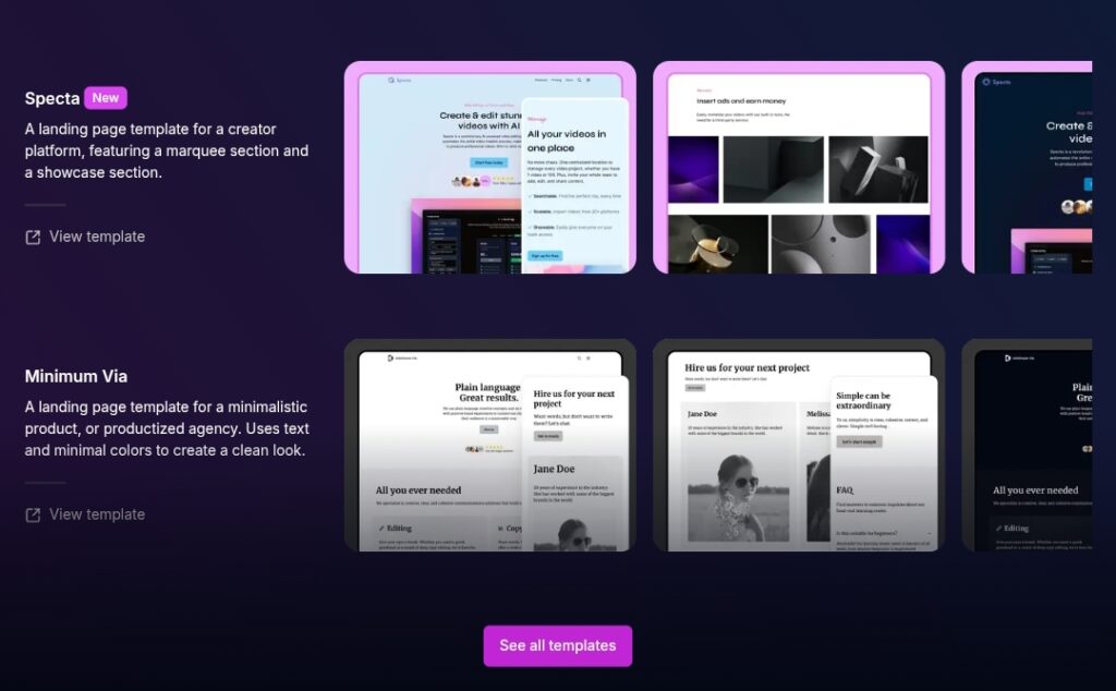 AI website generator